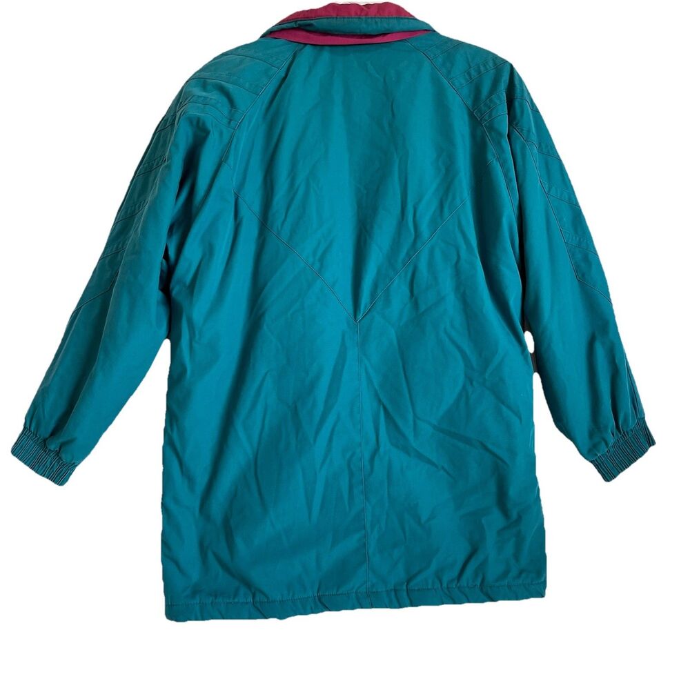 VTG 80s Current Seen Jacket Blue Color-block Womens Medium Retro Ski Coat - Picture 2 of 14